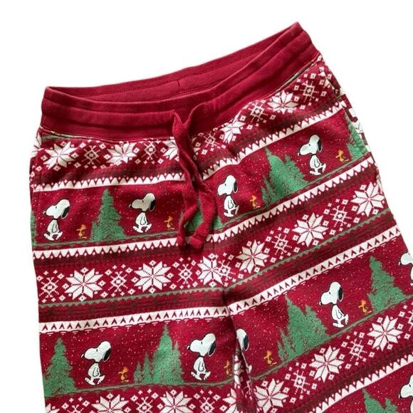 AE x Peanuts Christmas Joggers Bottoms Sweatpants Snoopy Woodstock Small - Picture 4 of 5